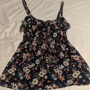 Torrid Blue Floral Adjustable Straps Tank Top